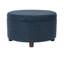 Repose-pieds moderne avec rangement, plateau relevable rond de 28 pouces, tissu bleu marine