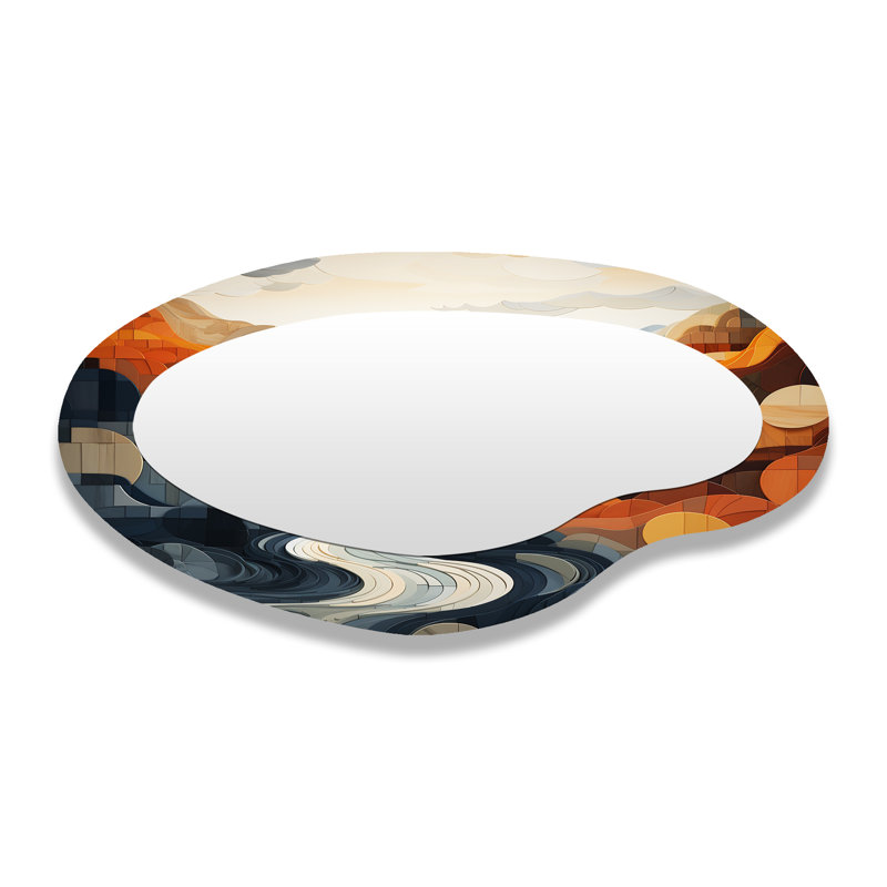 Miroir mural asymétrique River Flowing Waters Collage II - Lake Lake House