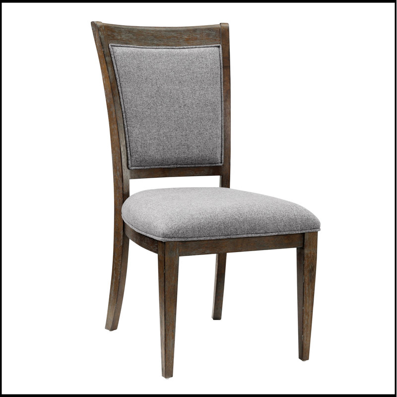 Ensemble de 2 chaises d'appoint transitionnelles brun gris, revêtement en tissu confortable et structure en bois durable pour les repas