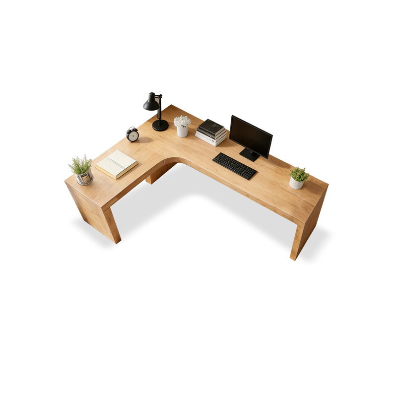 Bureau en bois de pin massif, Retour à gauche, H 29,53 po x l 62,8 po x P 39,37 po