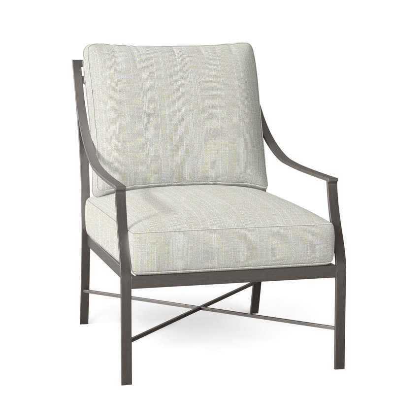 Méridienne d'extérieur en aluminium forgé Monaco, Gris ardoise, Welt, InsideOut® Rollo ‑ lin crème