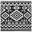 Couvre-lit matelassé noir et blanc Aztec-130659082