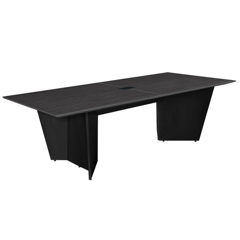 Table de conférence Array avec œillets de puissance, Gris cendre / noir, H 29 po x L 96 po x l 48 po