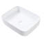 Lavabo de salle de bain vasque rectangulaire moderne en céramique de 20 po x 15 po blanc - teinté, installation sur comptoir, élégant pour plusieurs espaces et environnements variés