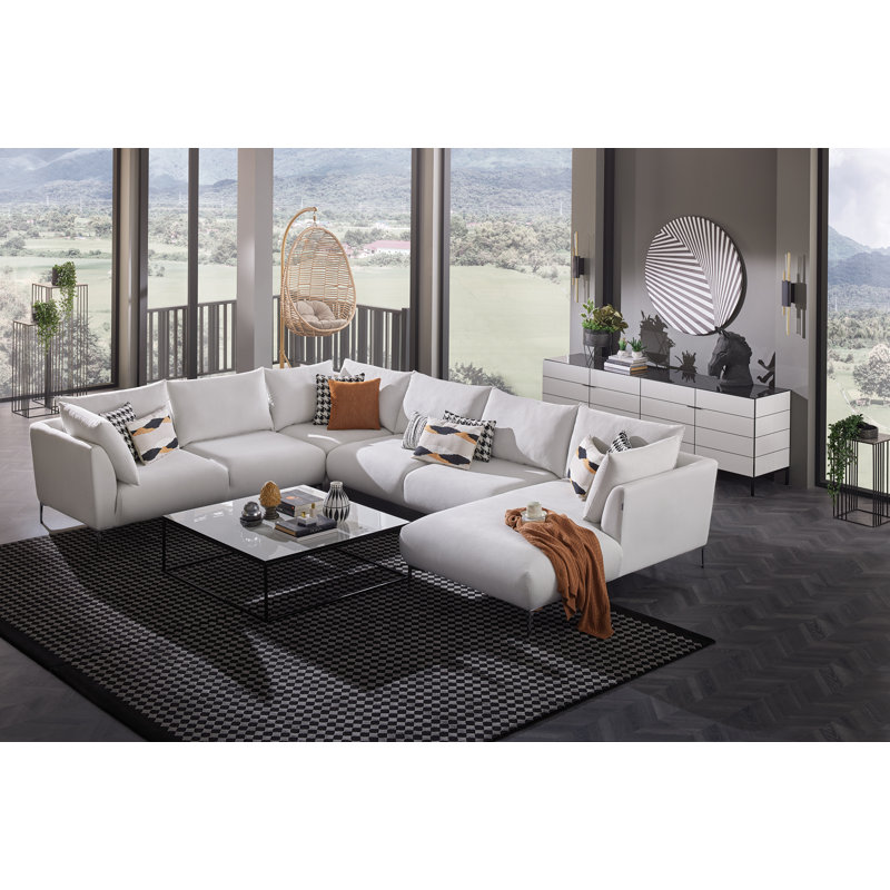 Dianalaura 68.11" Wide Symmetrical Modular Sofa Component, White 100% Polyester