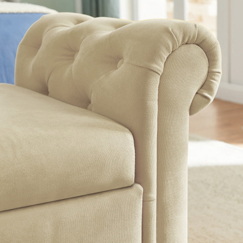 Multifunctional Storage Rectangular Sofa Stool, Beige
