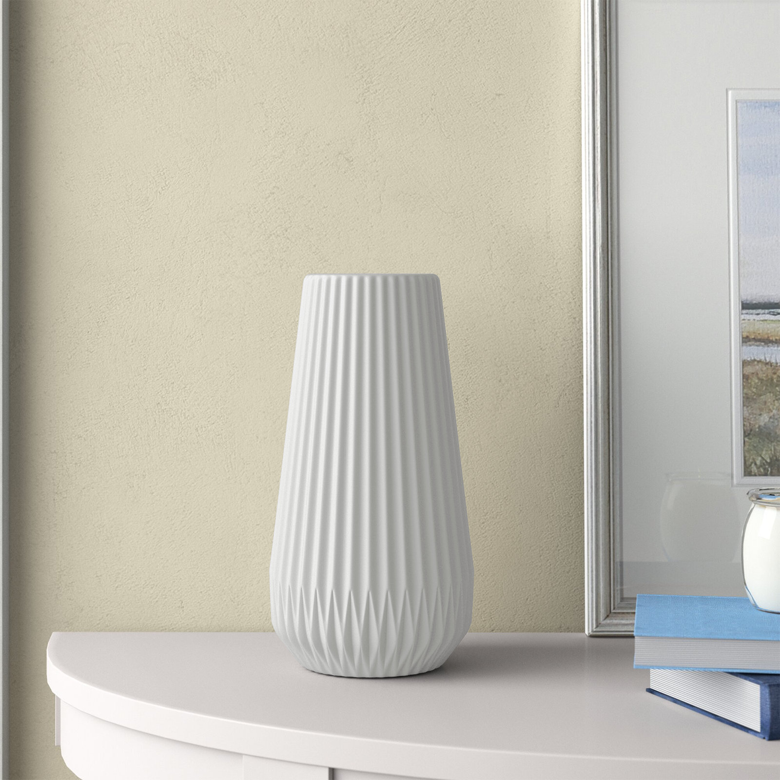 Laudine 11.5'' Stoneware Table Vase, White