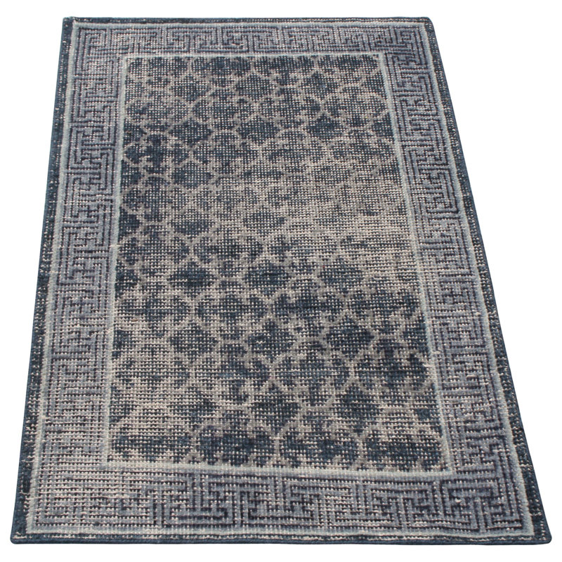 Distressed Homage Wool Geometric Area Rug, Rectangle 10' x 14'