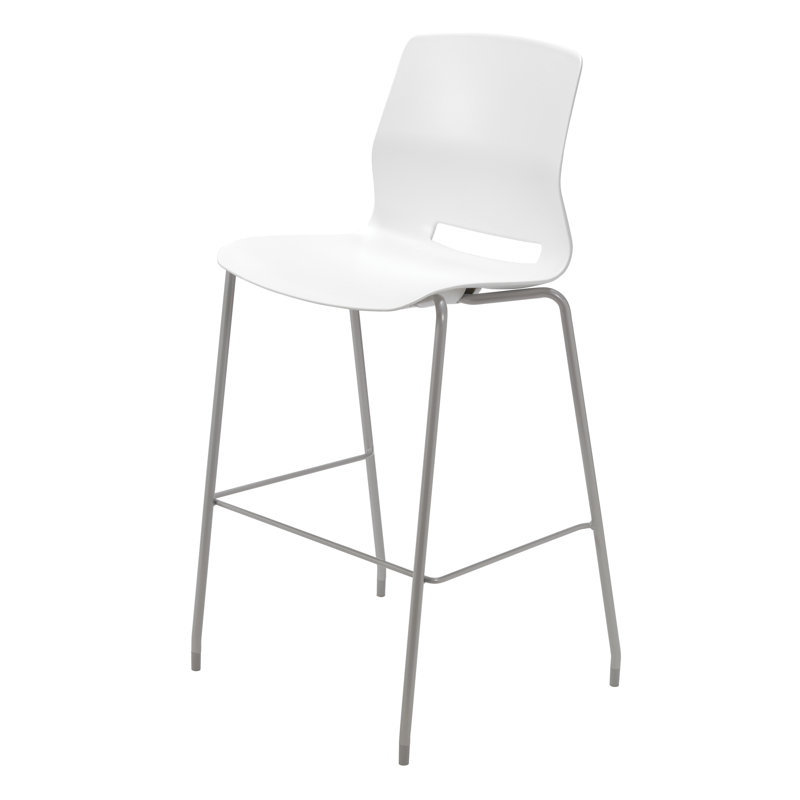 Wille Lola Stacking Barstool, Bar Stool (30" Seat Height), White