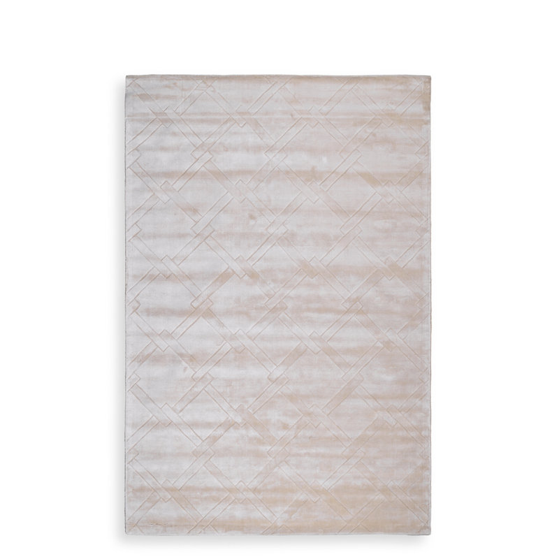 La Belle Geometric Area Rug in Beige, Rectangle 6'7" x 9'10"