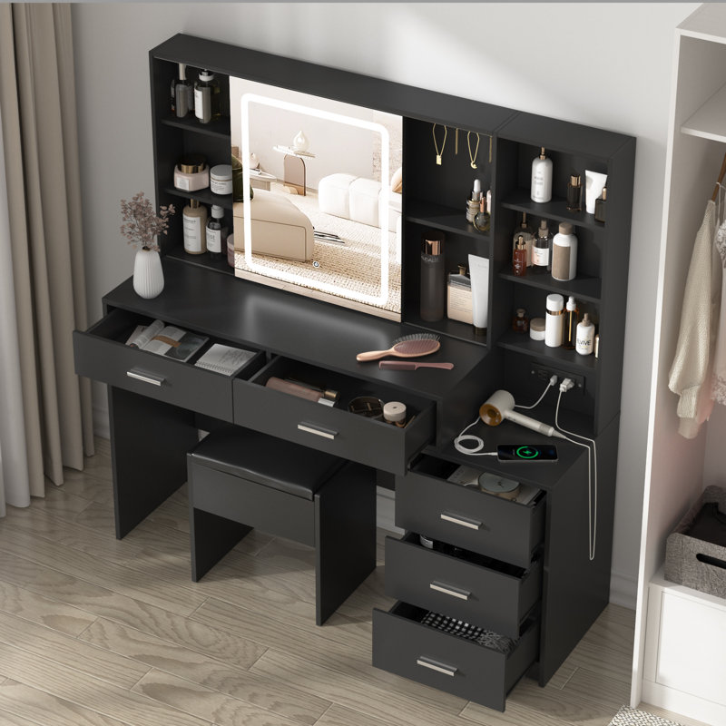 Coiffeuse Jynna, Noir