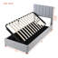 Lit plateforme tapissier simple avec système de rangement à levage hydraulique pour optimiser l'espace.-1709285861