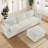 3 Piece Modern Chenille Upholstered Sectional With Storage Ottoman-638228315
