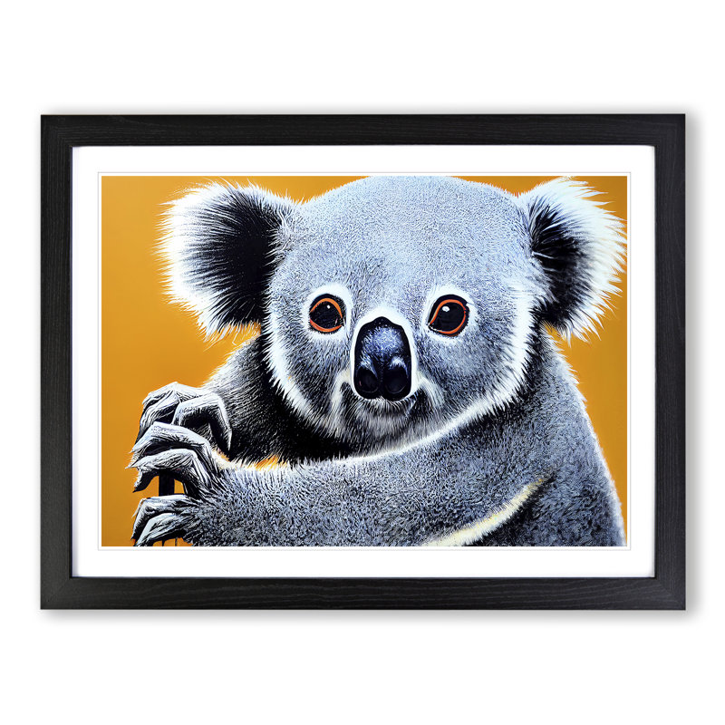 Incredible Koala Bear - Single Picture Frame Print, 25cm H x 34cm W x 2cm D, Black
