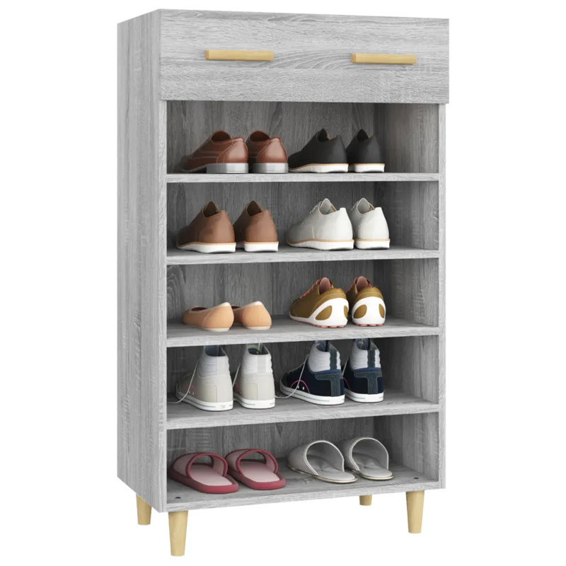 10 Pair Shoe Storage Cabinet, Grey Sonoma