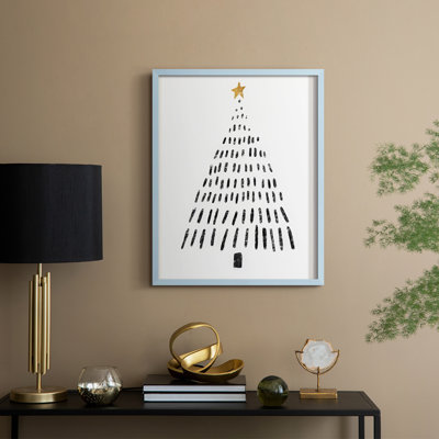 Reproduction encadrée arbre de Noël - bois massif