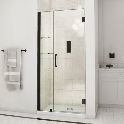 Porte de douche à charnière sans cadre Unidoor avec technologie Clearmax ™
