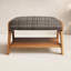 Watkins Teak Upholstered Ottoman with Cushion