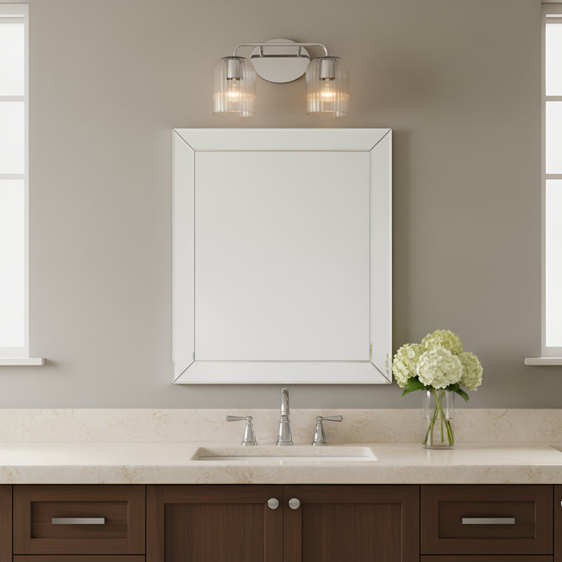 Petit meuble-lavabo Eisele de Génération Éclairage , Deux lumières, H 8,75 po x l 14 po x P 6 po, Chrome chrome