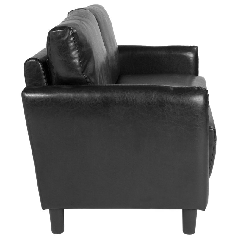 Causeuse Stellert, Similicuir noir