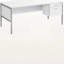 Bureau d'ordinateur à 2 tiroirs avec pieds en métal argenté Chandelle, H 29,73 po x l 70,45 po x P 35,2 po Chandelle