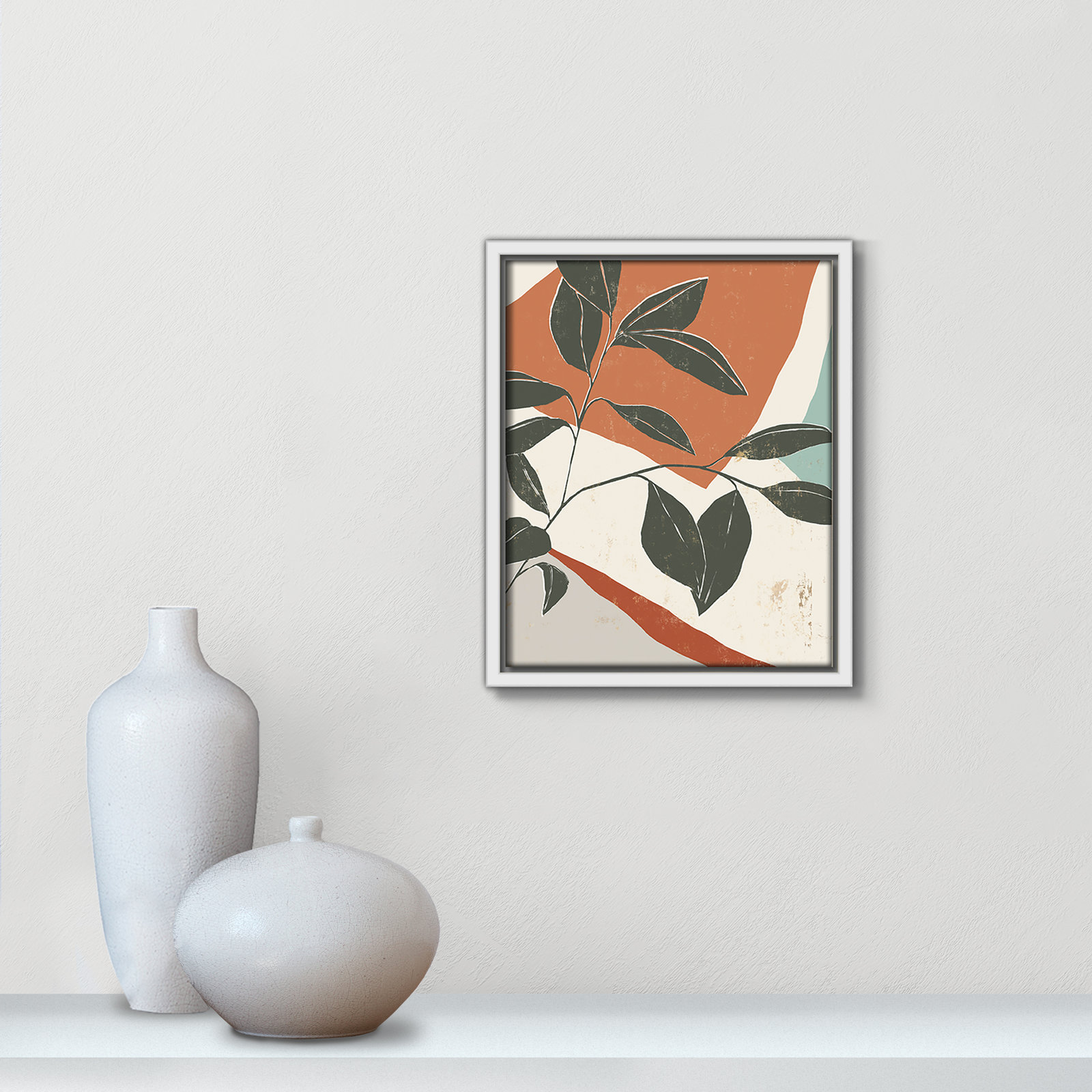 Cutout Leaves I by Isabelle Z, 11.5" H x 9.5" W x 2" D, White Framed