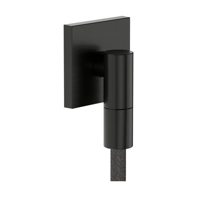 hansgrohe  Wall Outlet E with Check Valve, Square in Brushed Black Chrome