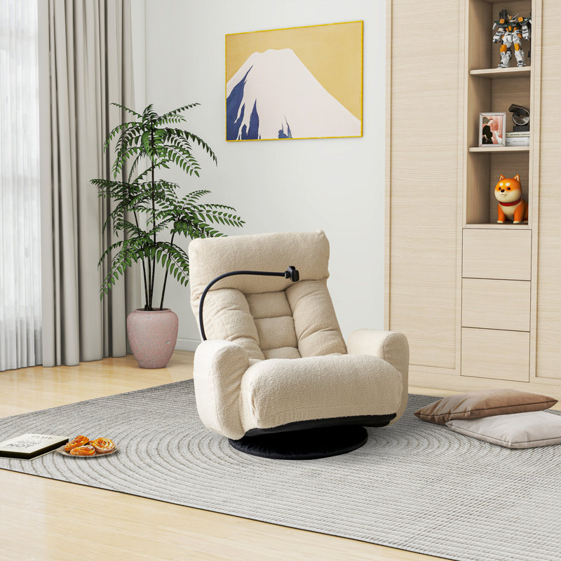 Fauteuil inclinable, inclinable et ergonomique, Polyester beige