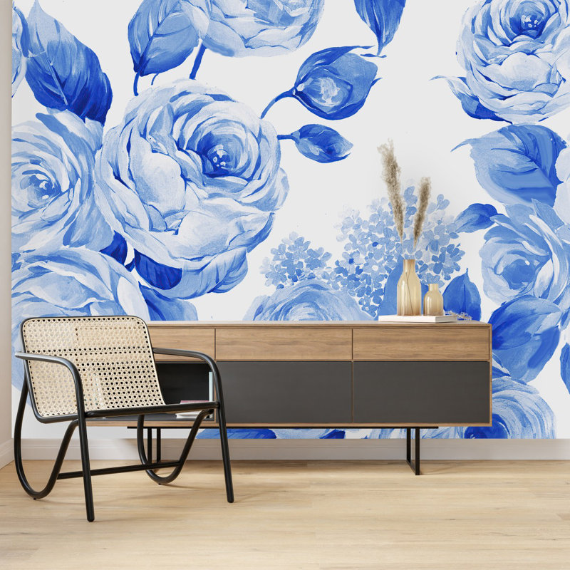 Kavy Peel & Stick Floral Wallpaper, 8.33' W x 8.33' L