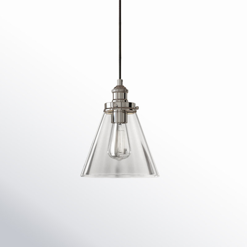 Baskin 1 - Light Pendant, Polished Nickel, 11.62" H x 8.5" W x 8.5" D