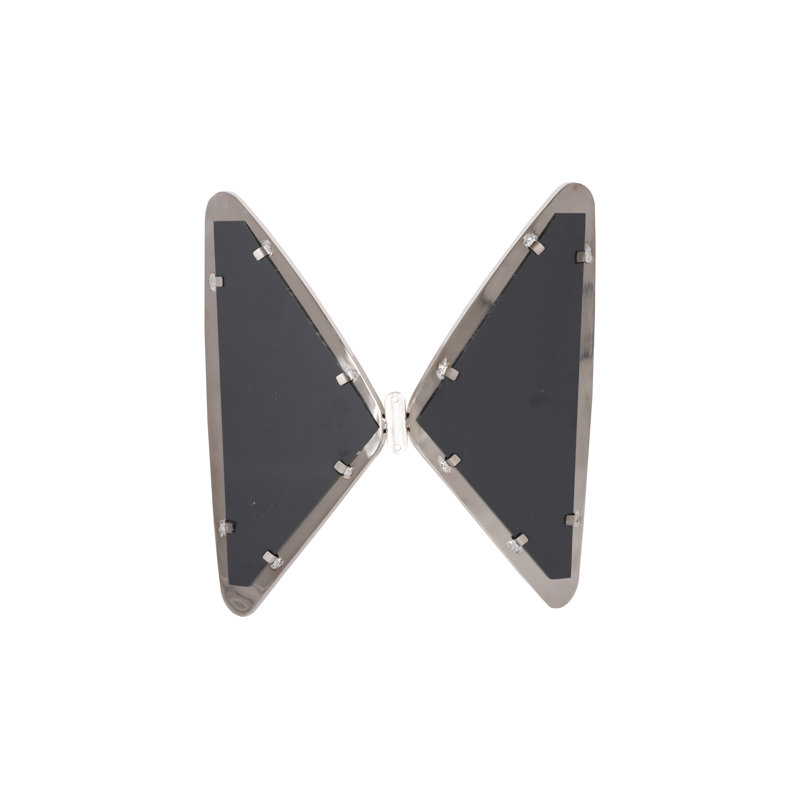Frates Butterfly Wall Mounted Wall Mirror, Polished Stainless Steel