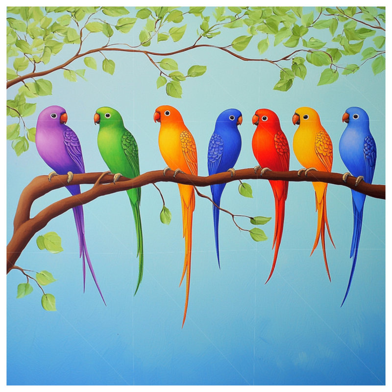 Coussin Parrots, oreillers double face animaux, 14 X 14 pouces
