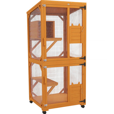 Maison de chat polyvalente avec aire de repos élevée et fonction de mobilité
