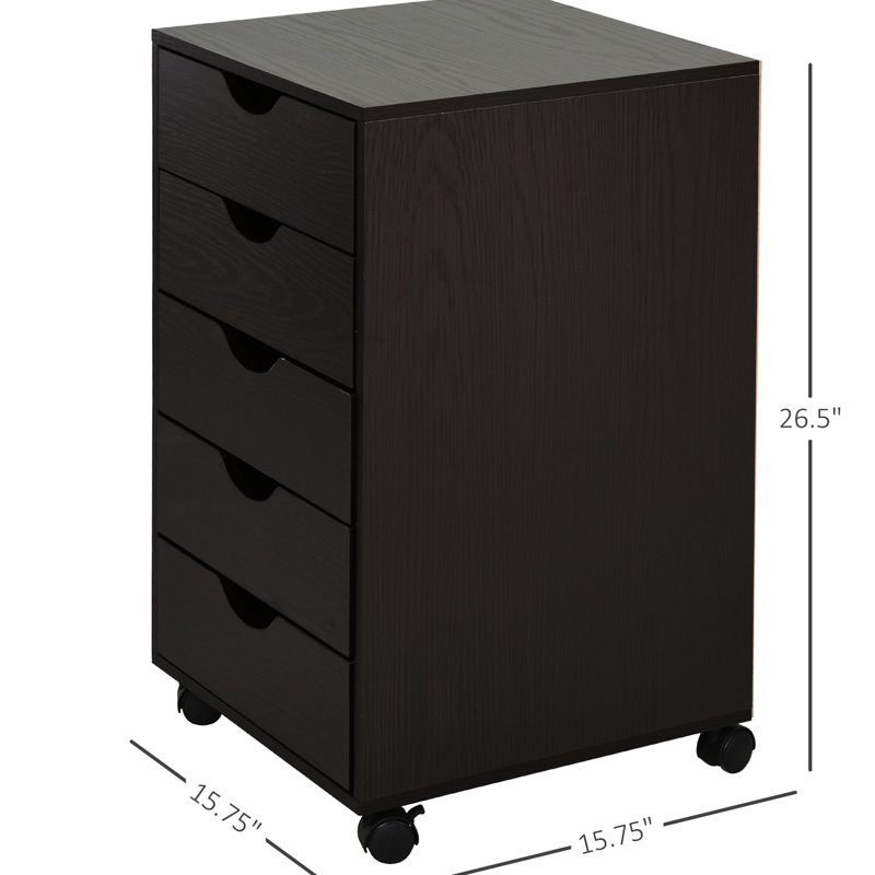 5 Drawer File Cabinet, Brown - And Dependable For Office & Home Storage Cabinet With Smooth Movement Ideal