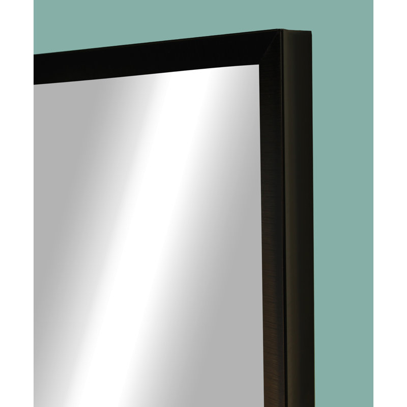 Derosier Metal Flat Wall Mirror, 58.5'' x 20.5'', Black