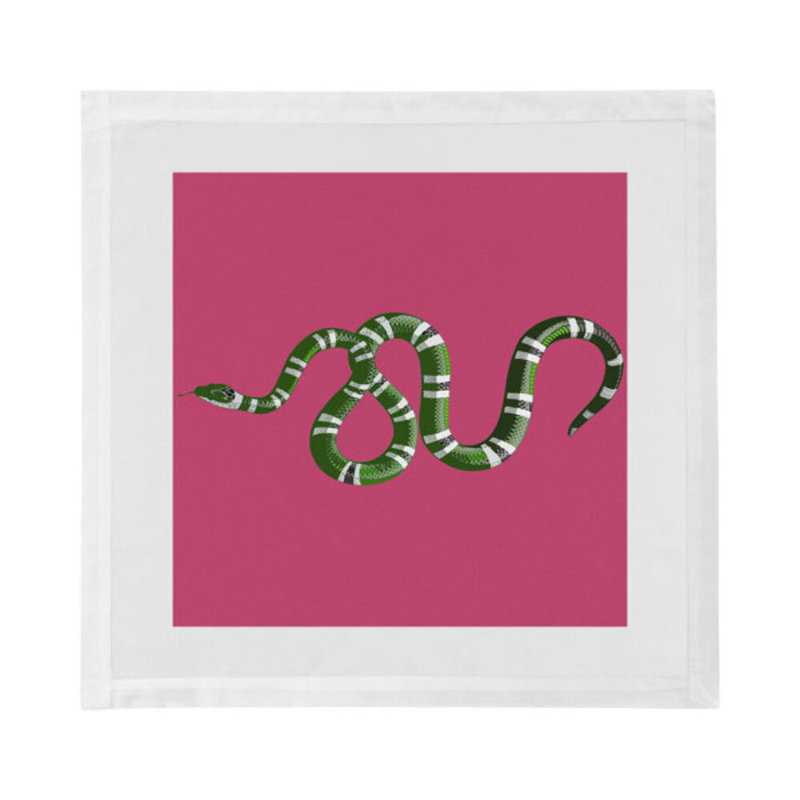 Serpent Cotton Sateen Dinner Napkins, Raspberry