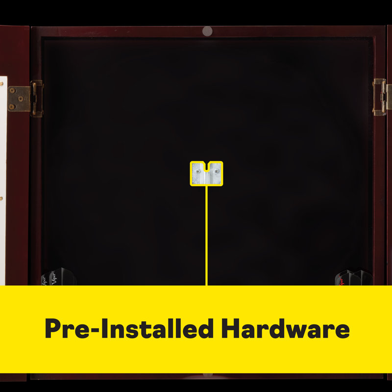 Hudson Mahogany Bristle Dartboard Cabinet Set with Steel Tip Darts