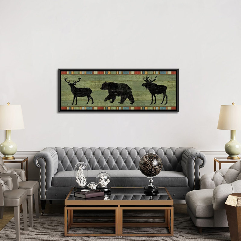 Lake Lodge, impression sur toile tendue, H 20 po x l 60 po x P 1,5 po, Toile avec cadre noir