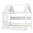 Full Solid Wood Kids House Bed with Storage Drawers, Shelves & Window – Platform Bed for Boys & Girls, White-1223345151-1223345150