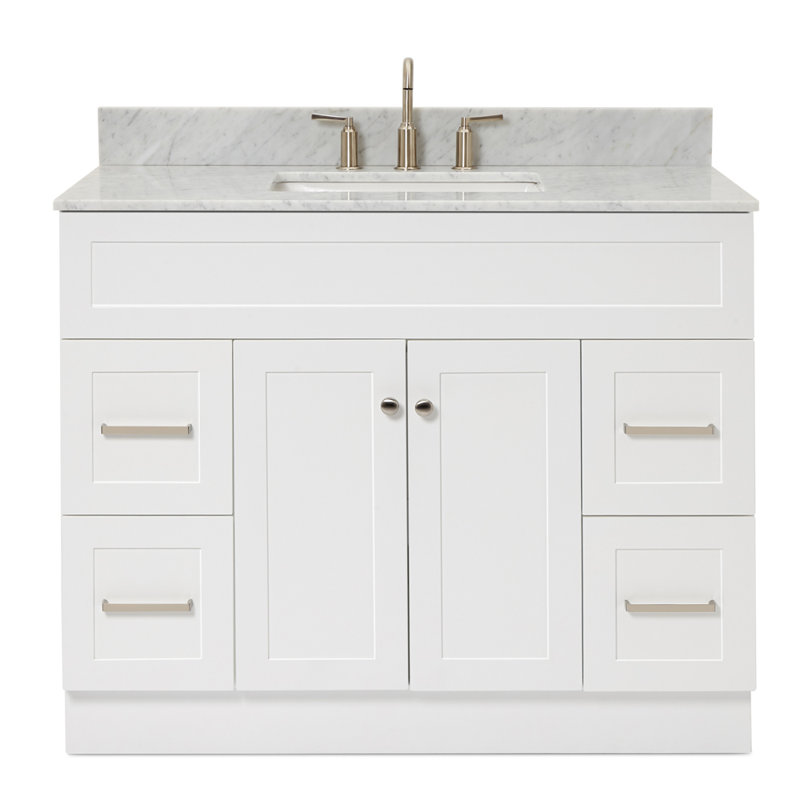 Ensemble de meuble-lavabo simple 43 po Partham, Blanc