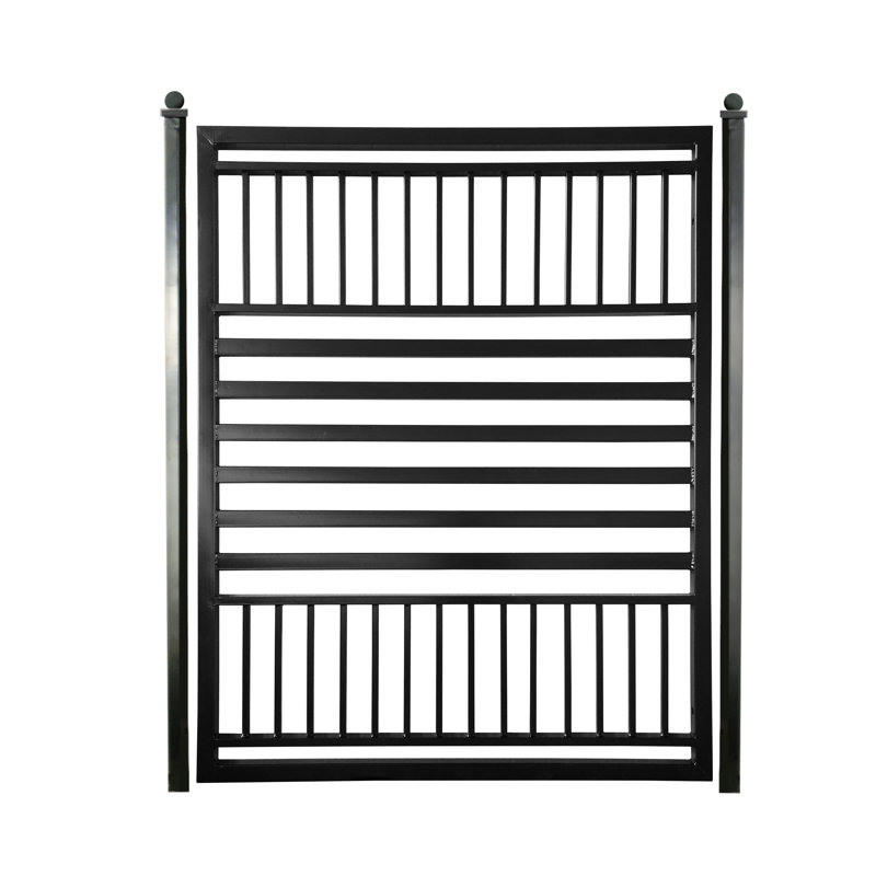 Clôture en métal noir H 60 po x l 54 po avec 1 panneau inclus
