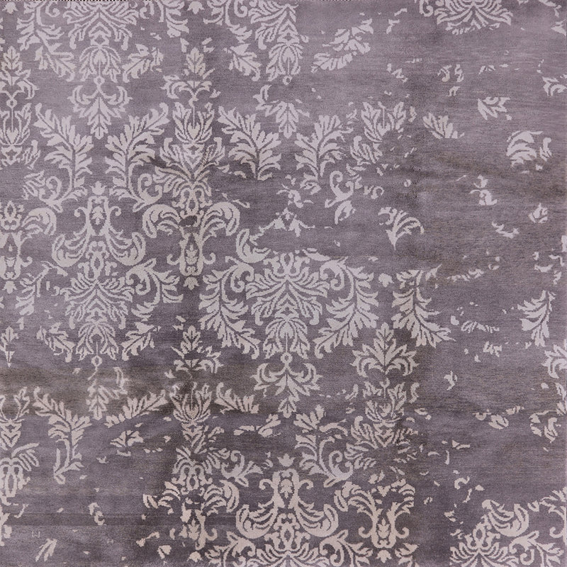 Tapis mauve à motif floral Harrietta, Carré 6 pi