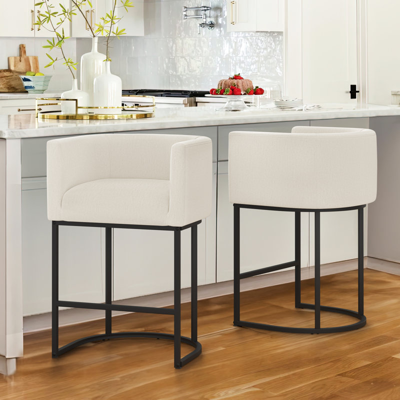 Tabouret de comptoir rembourré Bechtold
