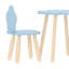 Ensemble 3 pièces de table et chaises en bois pour enfants avec dossiers en forme de nuage et plateau de table-1047718441