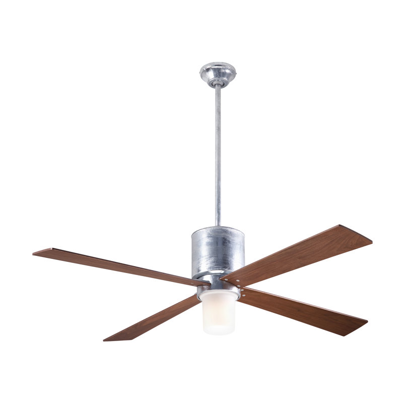 Lapa 50'' Ceiling Fan with Light Kit, Fan Speed and Light Control (2-wire), Mahogany, Galvanized