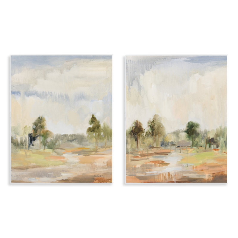 «Summer Rainstorm in the Woods», ensemble de 2 plaques murales par Silvia Vassileva