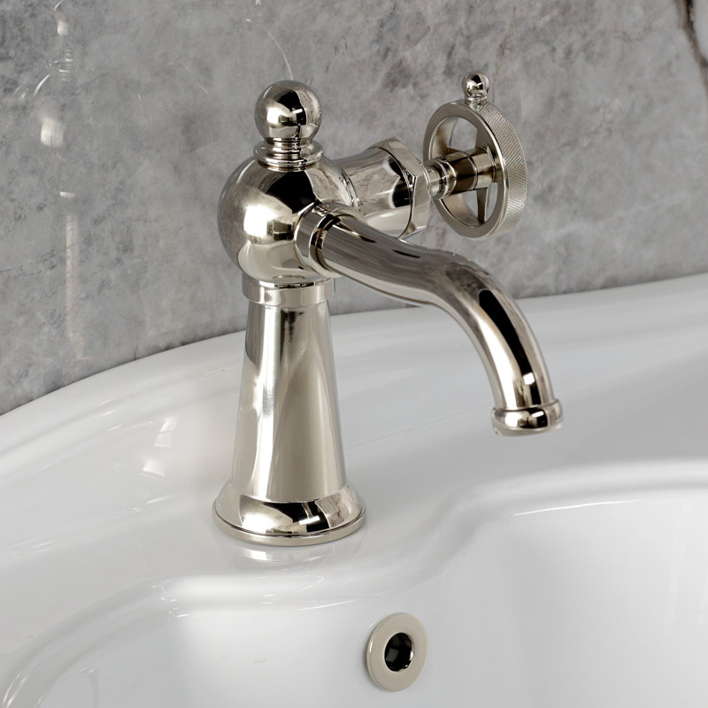 Kingston Brass Levante Single-Handle 1-Hole Deck Mount Bathroom Faucet, Polished Nickel