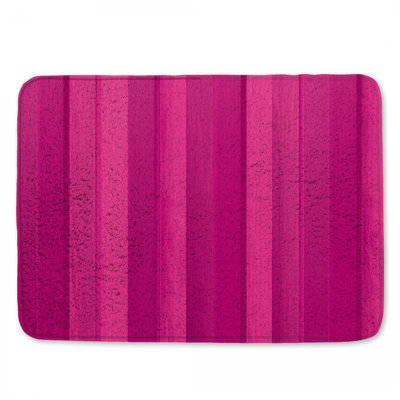 Pink Wooden Stripes Bath Mat