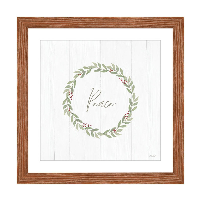 Couronne de la paix - reproduction d'art murale - papier d'art encadré, H 16 po x l 16 po, Brun
