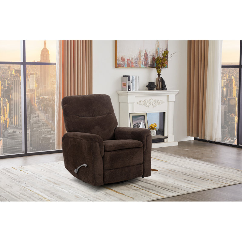 Fauteuil inclinable pivotant rembourré Man Wah, Chocolat